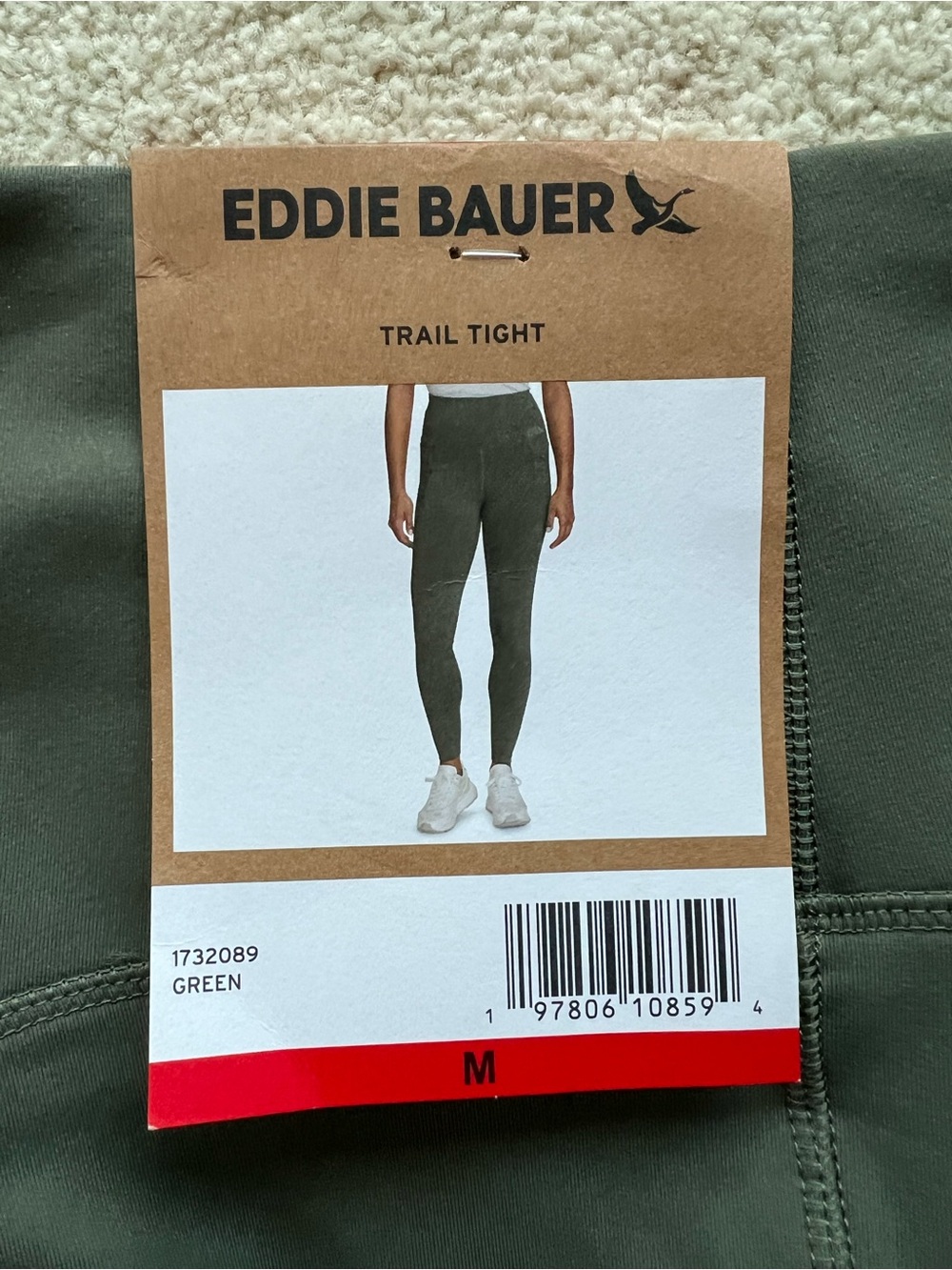 Eddie Bauer Olive Green Trail Tight Joggers
